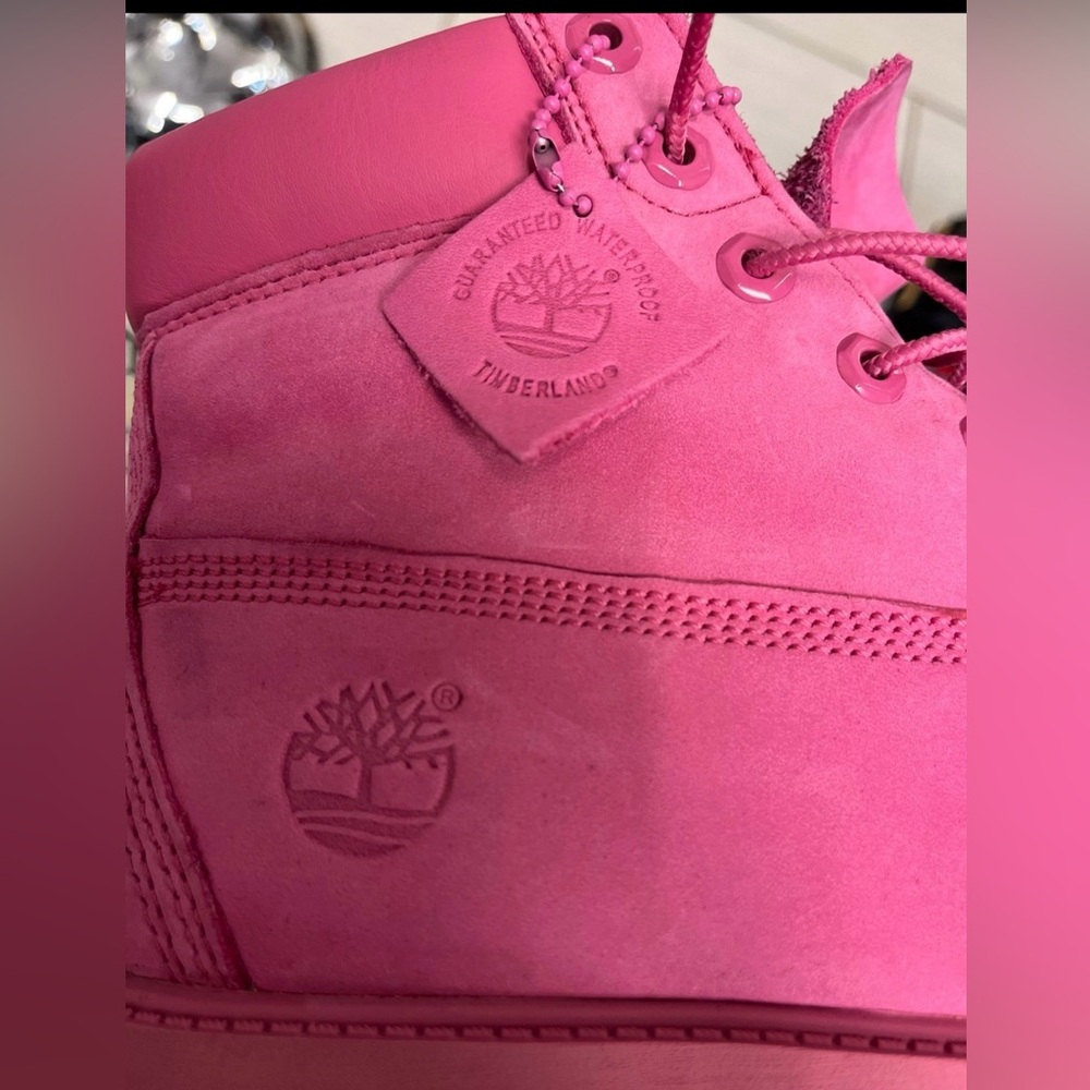 Pink Timberland boots